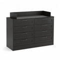 Schwarze Kommode mit 8 Schubladen aus MDF