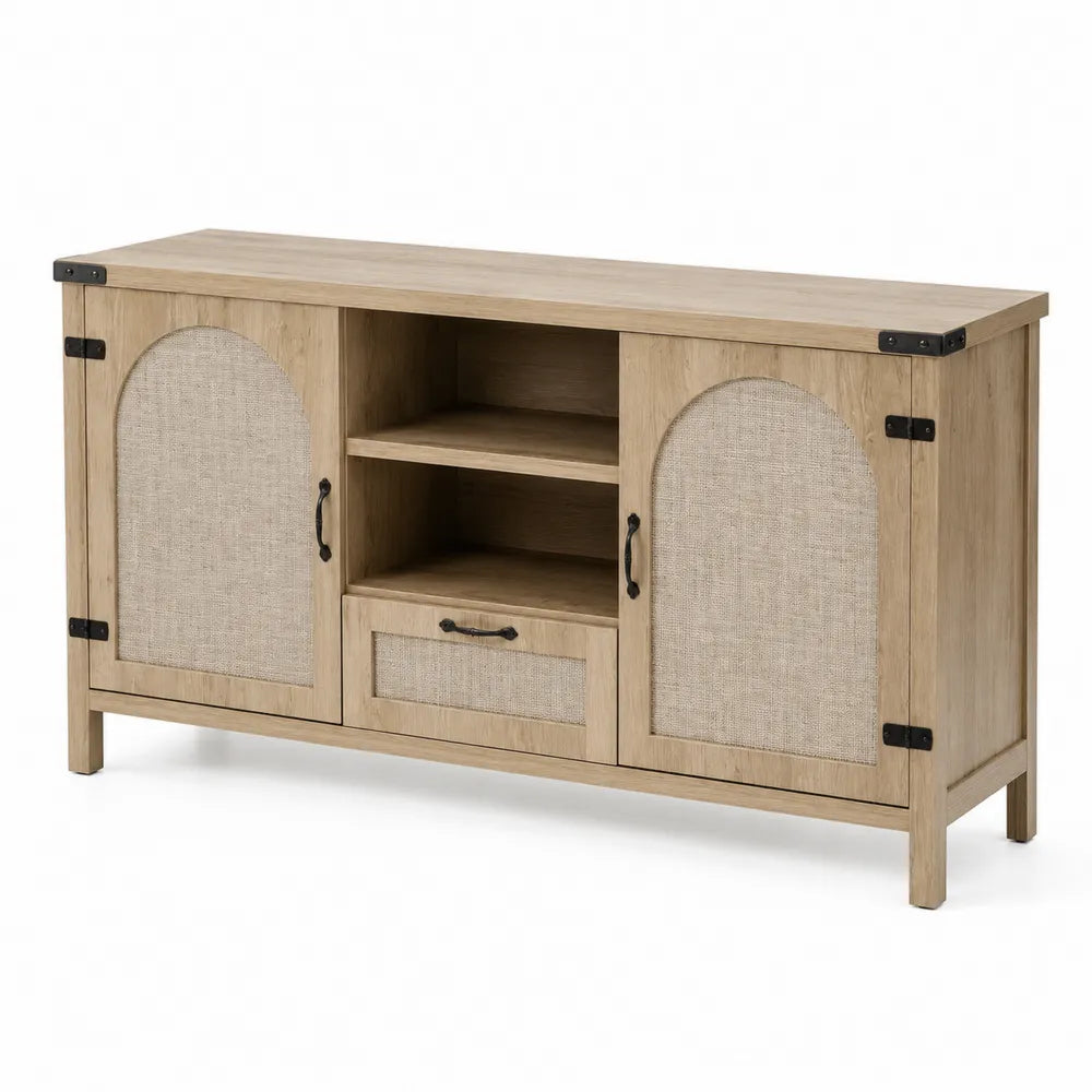 Sideboard aus Holz mit Regalen und Türen 150cm