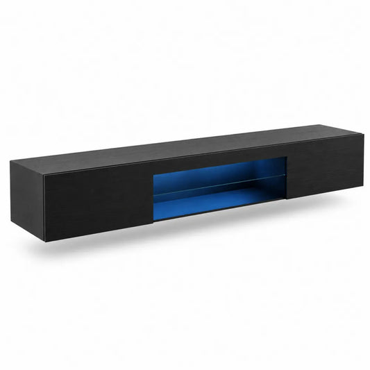 TV-Schrank Schwarz MDF mit LED-Beleuchtung